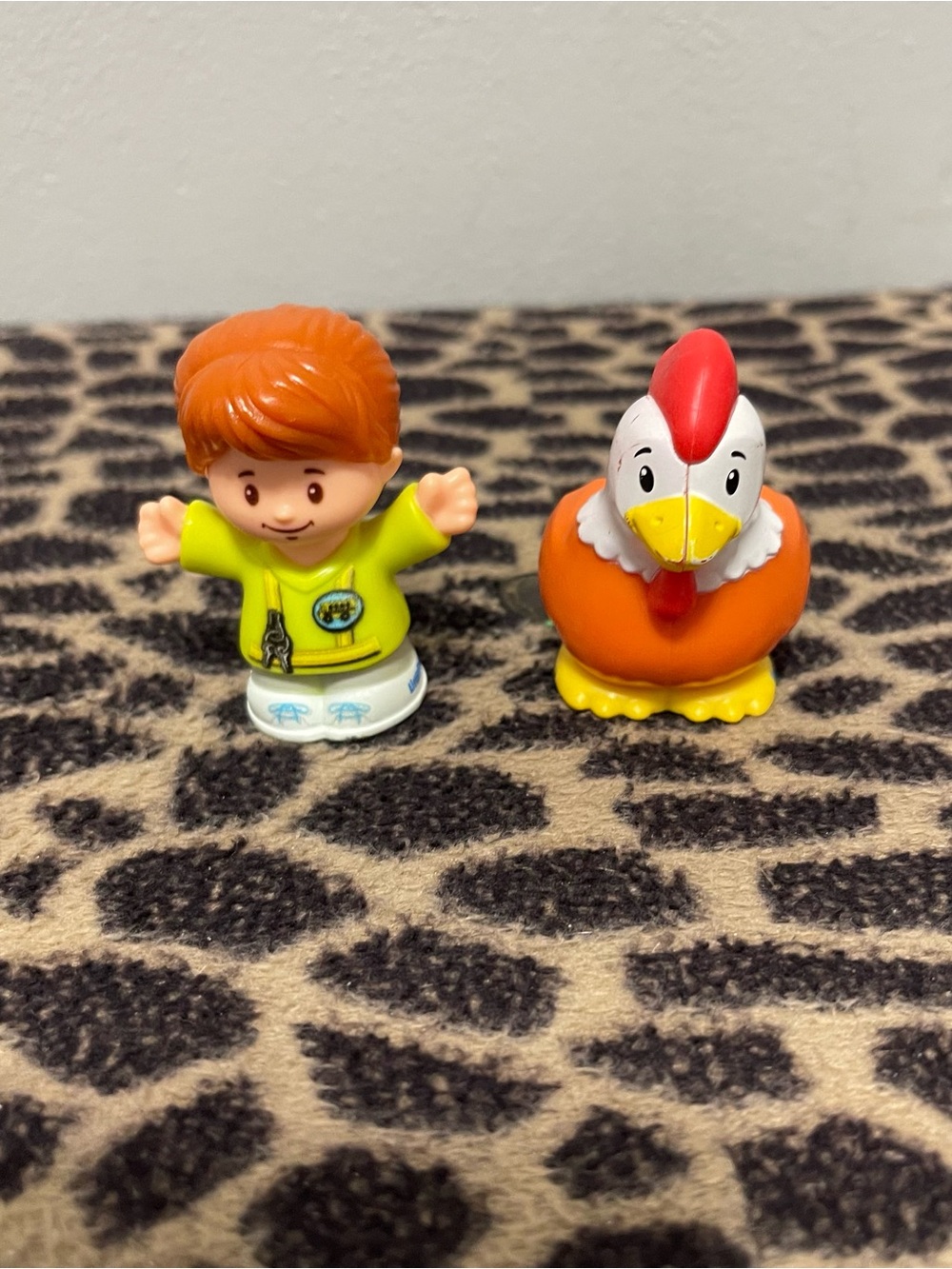 Fisher Price Little People Set Of 2 Toys Emily Bus Driver And Farm Chicken Kids